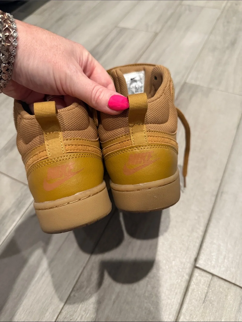 Nike Kids' High-Top Sneakers in Wheat/Tan